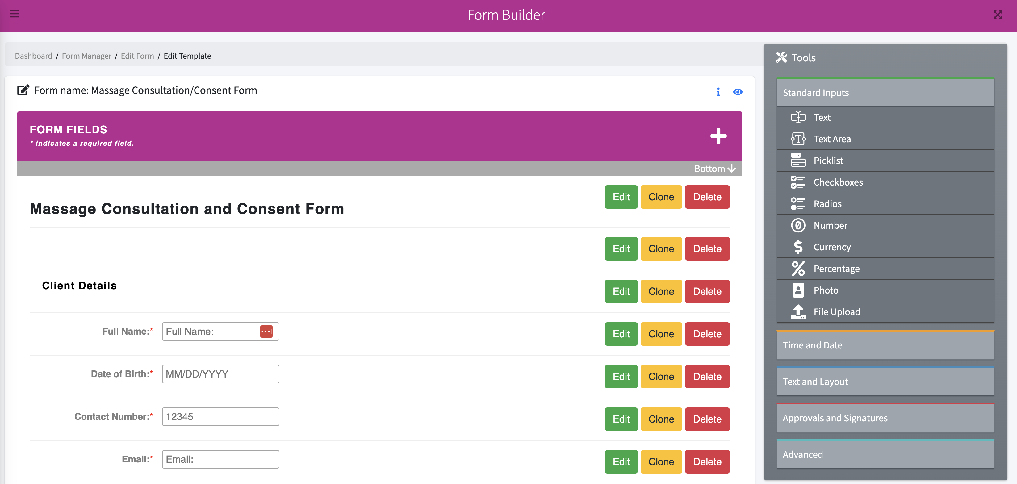 screenshot of Beauty Forms